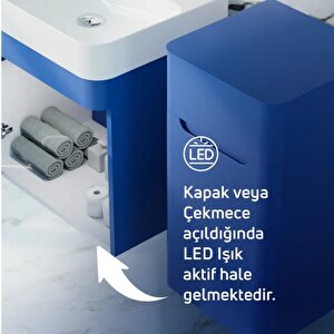 Co0060.41 Colorit Kapaklı Lavabo Dolabı 60 Cm Ve Oval Ayna Ocean