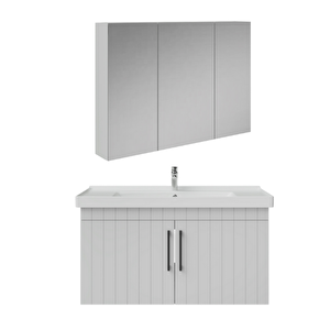 D20.ld.0100.kpk.clk D20 100 Cm Banyo Dolabı Ve Dolaplı Ayna Takım Beyaz