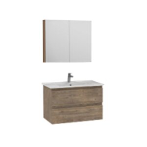 Ad0080.10.ng Alinda 80 Cm Lavabo Dolaplı Ve Aynalı Dolap Takımı Naturel Çam