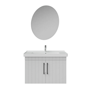 D20.ld.080.kpk.clk D20 80 Cm Banyo Dolabı Ve Yuvarlak Ayna Takım Beyaz
