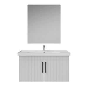 D20.ld.0100.kpk.clk D20 100 Cm Banyo Dolabı Ve Düz Ayna Takım Beyaz