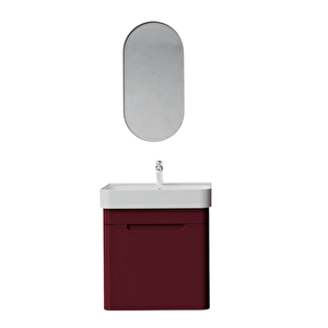 Co0060.42 Colorit Çekmeceli Lavabo Dolabı 60 Cm Ve Oval Ayna Berry