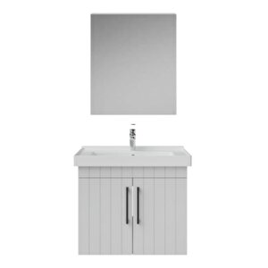 D20.ld065.kpk.clk D20 65 Cm Banyo Dolabı Ve Düz Ayna Takım Mat Beyaz