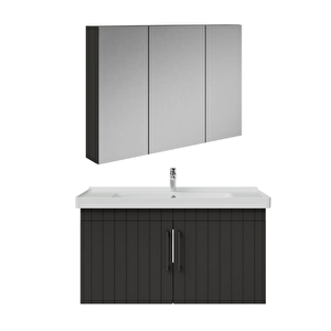 D20.ld.0100.kpk.clk D20 100 Cm Banyo Dolabı Ve Dolaplı Ayna Takım Antrasit