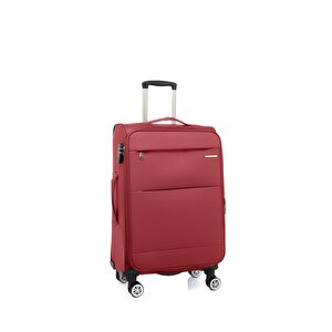 Orta Boy Lüx Kumaş Valiz Bordo 2082