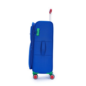 Benetton 2'li Valiz Seti Büyük Ve Kabin Boy Lüx Kumaş Valiz Mavi Bnt2800