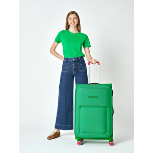 Benetton 3'lü Valiz Seti Lüx Kumaş Valiz Yeşil Bnt2800