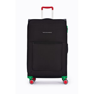 Benetton 3'lü Valiz Seti Lüx Kumaş Valiz Siyah Bnt2800