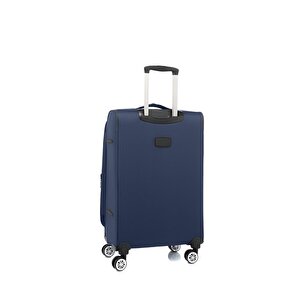 Orta Boy Lüx Kumaş Valiz Lacivert 2082