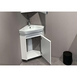 Zag 45 Cm, Mat Beyaz, Banyo Dolabı Alt Modül Ve Lavabo