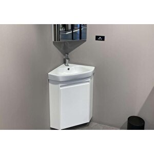 Zag 45 Cm, Mat Beyaz, Banyo Dolabı Alt Modül Ve Lavabo