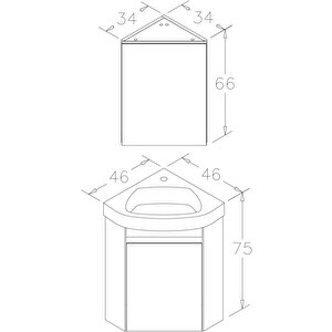 Zag 45 Cm, Mat Beyaz, Banyo Dolabı Alt Modül Ve Lavabo