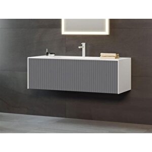 Cube 120 Cm Antrasit Banyo Dolabı Alt Modül Ve Lavabo