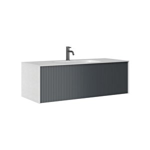 Cube 120 Cm Antrasit Banyo Dolabı Alt Modül Ve Lavabo