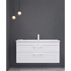 Limpo 100 Cm Beyaz Banyo Dolabı Alt Modül Ve Lavabo