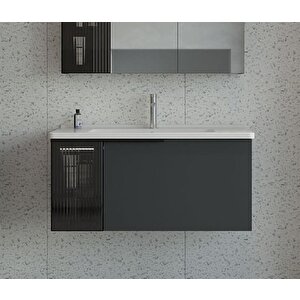 Pure 80 Cm Antrasit Banyo Dolabı Alt Modül Ve Lavabo