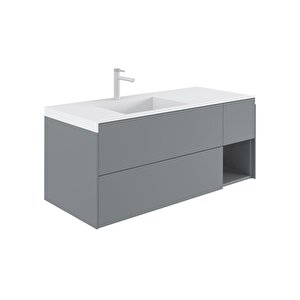 Milano 120 Cm Gri Banyo Dolabı Alt Modül Ve Lavabo