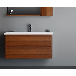 Duden 80 Cm Ceviz Banyo Dolabı Alt Modül Ve Lavabo
