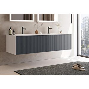 Orka Cube 160 Cm Antrasit Banyo Dolabı Alt Modül Ve Lavabo