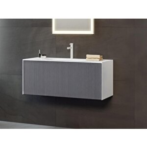 Cube 80 Cm Antrasit Banyo Dolabı Alt Modül Ve Lavabo