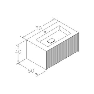 Cube 80 Cm Antrasit Banyo Dolabı Alt Modül Ve Lavabo