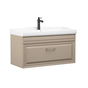 Design 100 Cm Cappucino Banyo Dolabı Alt Modül Ve Lavabo