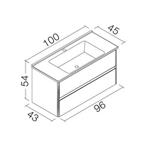 Orka Duden 100 Cm Beyaz Banyo Dolabı Alt Modül Ve Lavabo