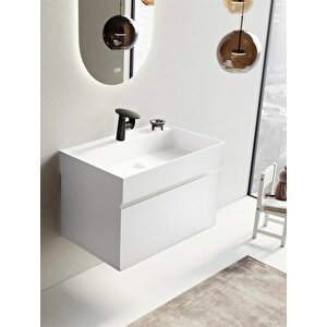 Lusso 80 Cm Beyaz Banyo Dolabı Alt Modül Ve Lavabo