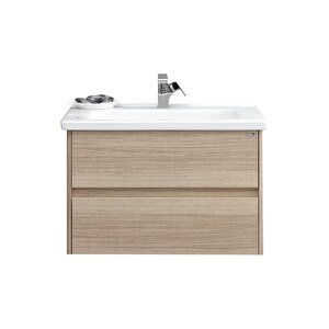 Duden 80 Cm Meşe Banyo Dolabı Alt Modül Ve Lavabo