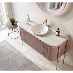 Felice 140 Cm Pudra Banyo Dolabı Alt Modül Ve Lavabo