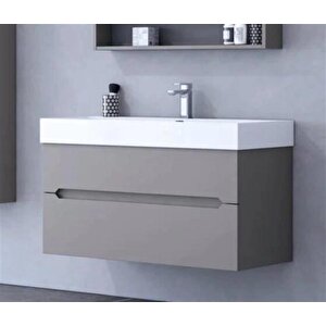 Malta 100 Cm Gri Banyo Dolabı Alt Modül Ve Lavabo