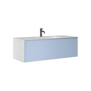 Cube 120 Cm Mavi Banyo Dolabı Alt Modül Ve Lavabo