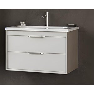 Clay 80 Cm Beyaz Banyo Dolabı Alt Modül Ve Lavabo