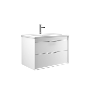 Clay 80 Cm Beyaz Banyo Dolabı Alt Modül Ve Lavabo