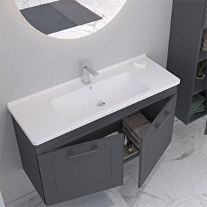 Limpo 100 Cm Antrasit Kapaklı Dolabı Alt Modül Ve Lavabo
