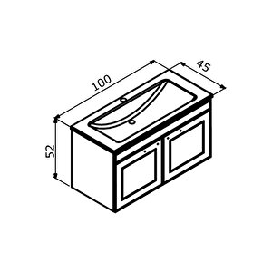 Limpo 100 Cm Antrasit Kapaklı Dolabı Alt Modül Ve Lavabo