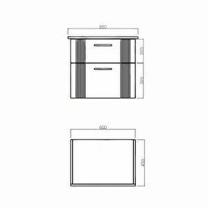 Bari 65 Cm Mat Antrasit Banyo Dolabı Alt Modül Ve Lavabo