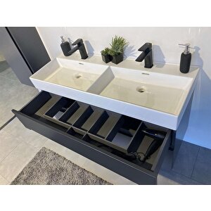 Malta 120 Cm Antrasit Banyo Dolabı Alt Modül Ve Lavabo