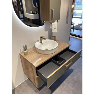 Orka Salerno 100 Cm Legnona-sardunya Banyo Dolabı Alt Modül Ve Lavabo