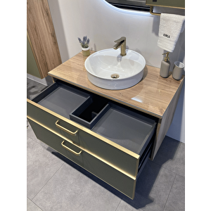 Orka Salerno 100 Cm Legnona-sardunya Banyo Dolabı Alt Modül Ve Lavabo