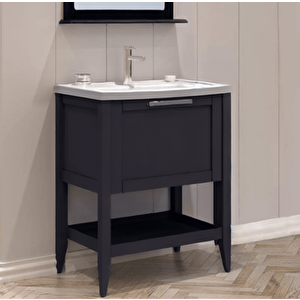 Bastle 65 Cm Antrasit Banyo Dolabı Alt Modül Ve Lavabo