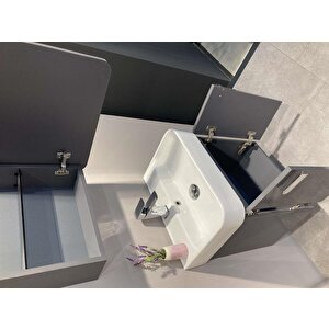 Orbit 55 Cm Gri Banyo Dolabı Alt Modül Ve Lavabo