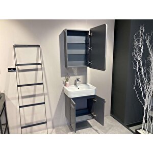 Orbit 55 Cm Gri Banyo Dolabı Alt Modül Ve Lavabo