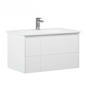 Likya 65 Cm Beyaz Banyo Dolabı Alt Modül Ve Lavabo