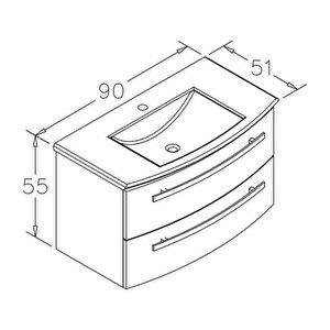 Orka Urla 110 Cm Parlak Beyaz Banyo Dolabı Alt Modül Ve Lavabo