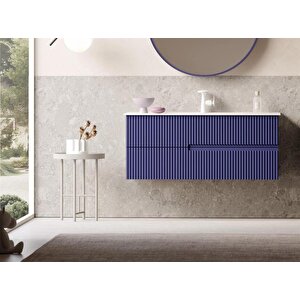 Moonlight 90 Cm Lacivert Banyo Dolabı Alt Modül Ve Lavabo