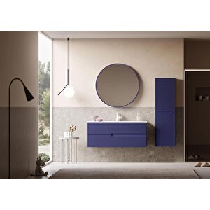 Moonlight 90 Cm Lacivert Banyo Dolabı Alt Modül Ve Lavabo