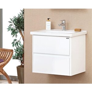 Duden 60 Cm Beyaz Banyo Dolabı Alt Modül Ve Lavabo