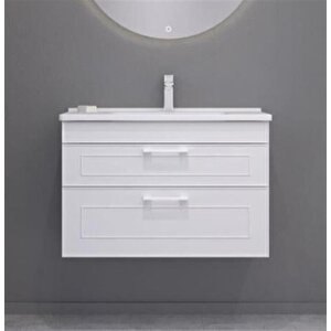 Limpo 80 Cm Beyaz Banyo Dolabı Alt Modül Ve Lavabo