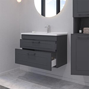 Limpo 100 Cm Antrasit Dolabı Alt Modül Ve Lavabo